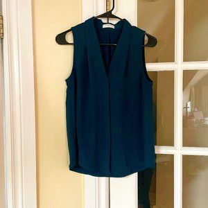 Aritzia Babaton Sleeveless Power Blouse, Dark Green Scarab, Size XS